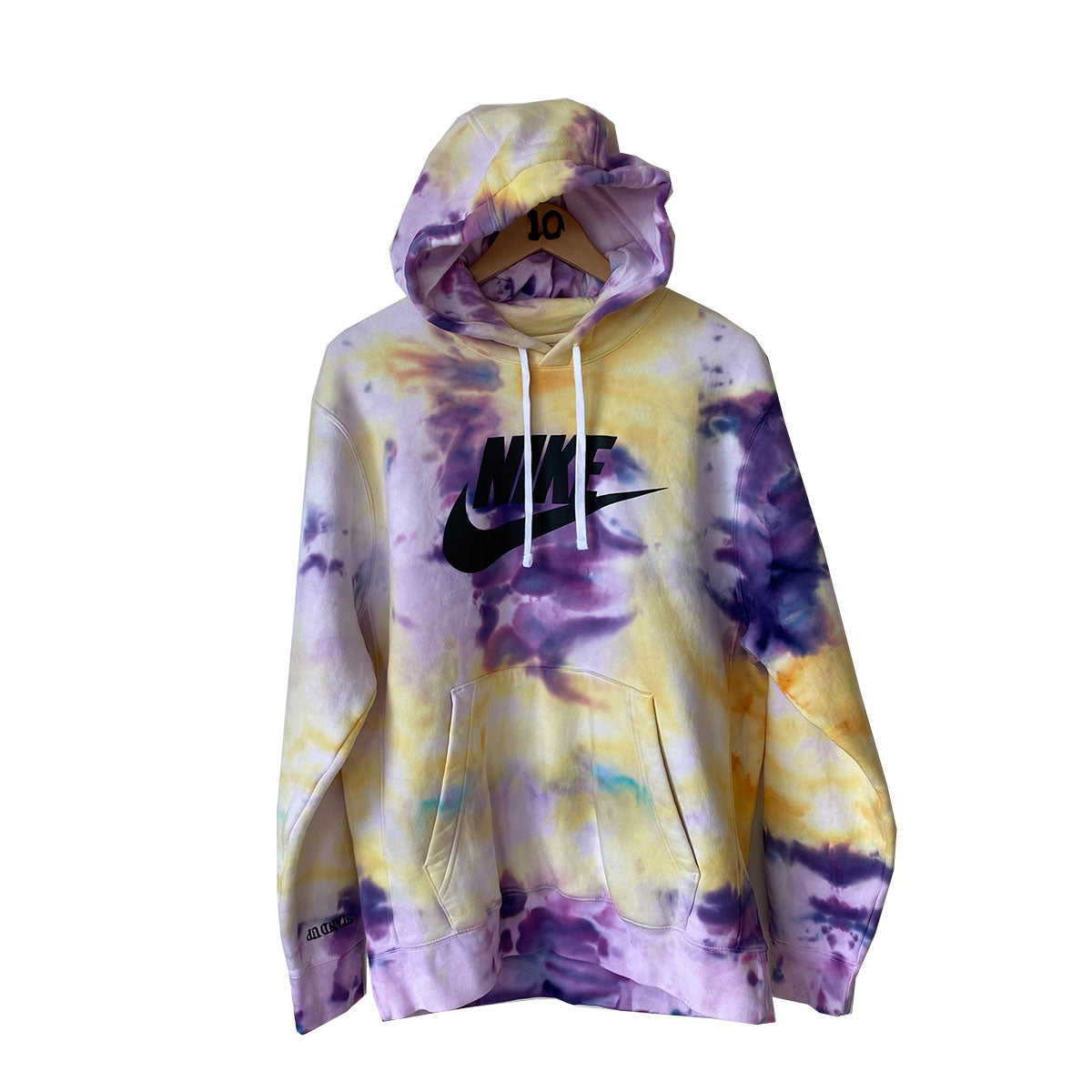 HAND DYED TIE DYE HOODIE | PURPLE + YELLOW