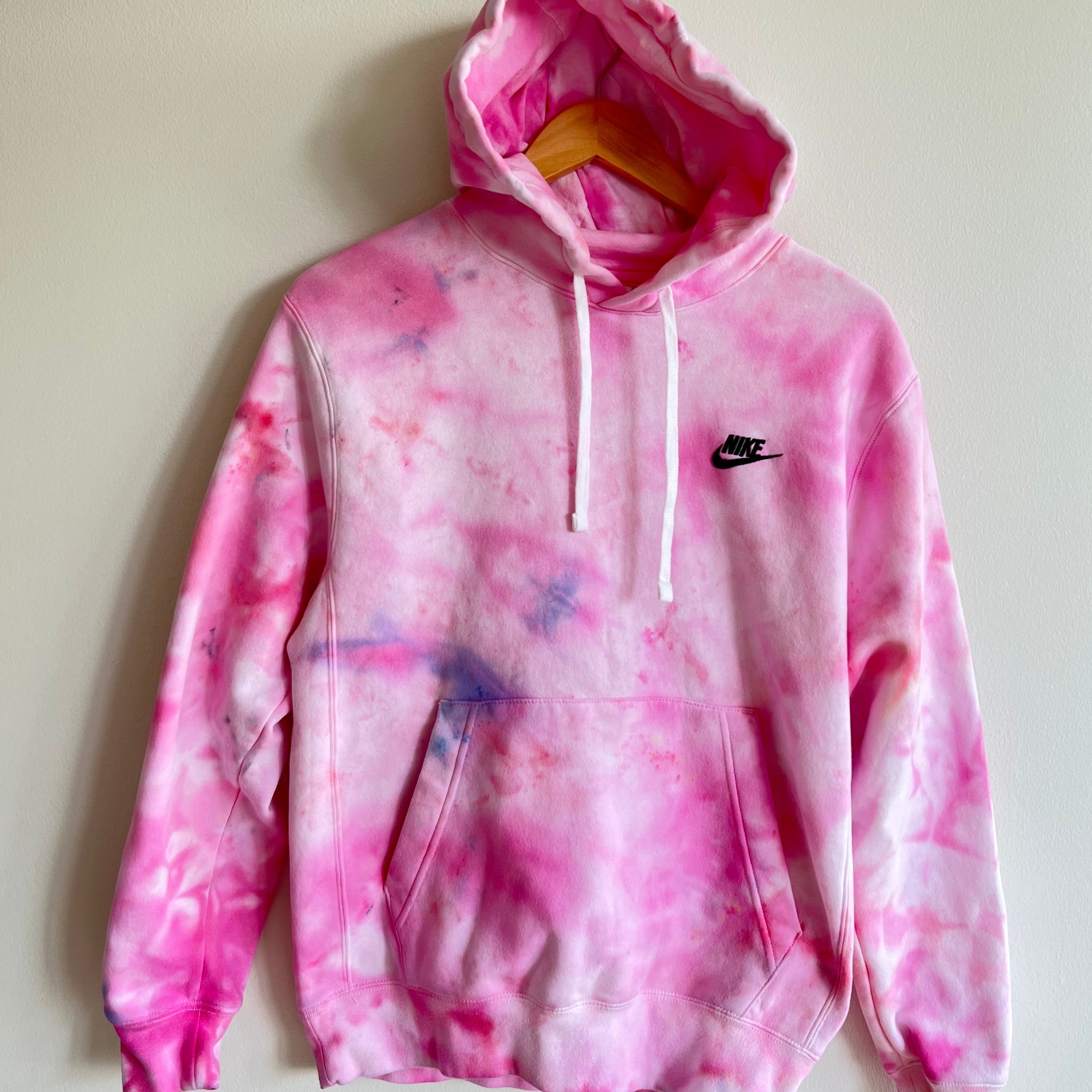 Adolescent Noord West Kers HAND DYED TIE DYE NIKE HOODIE | PINK – The 10 Influence