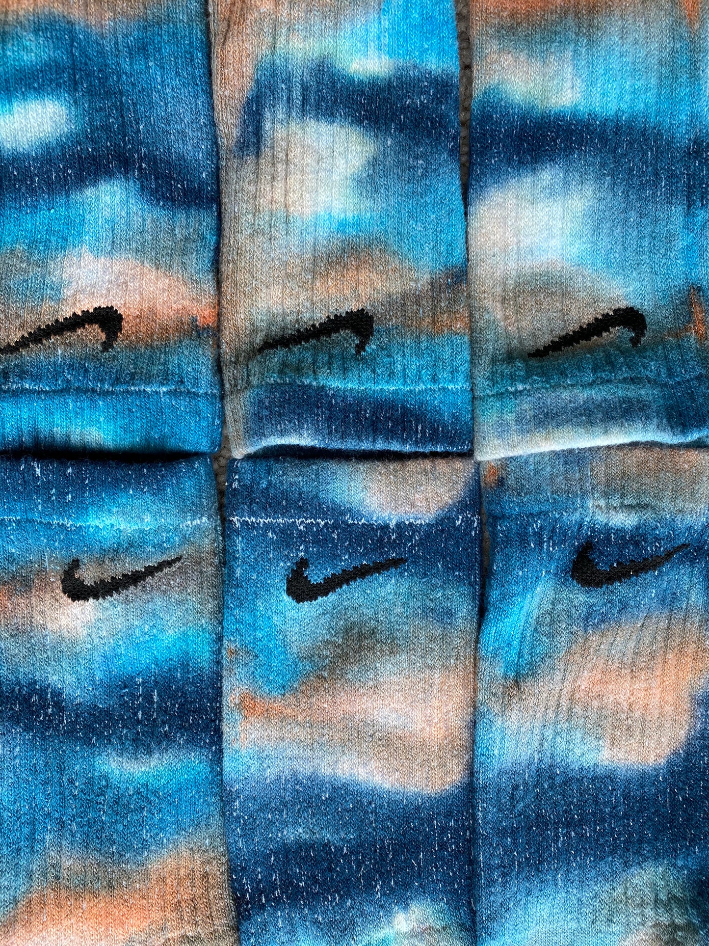 WATERCOLOR TIE DYE NIKE SOCKS | BLUE + ORANGE