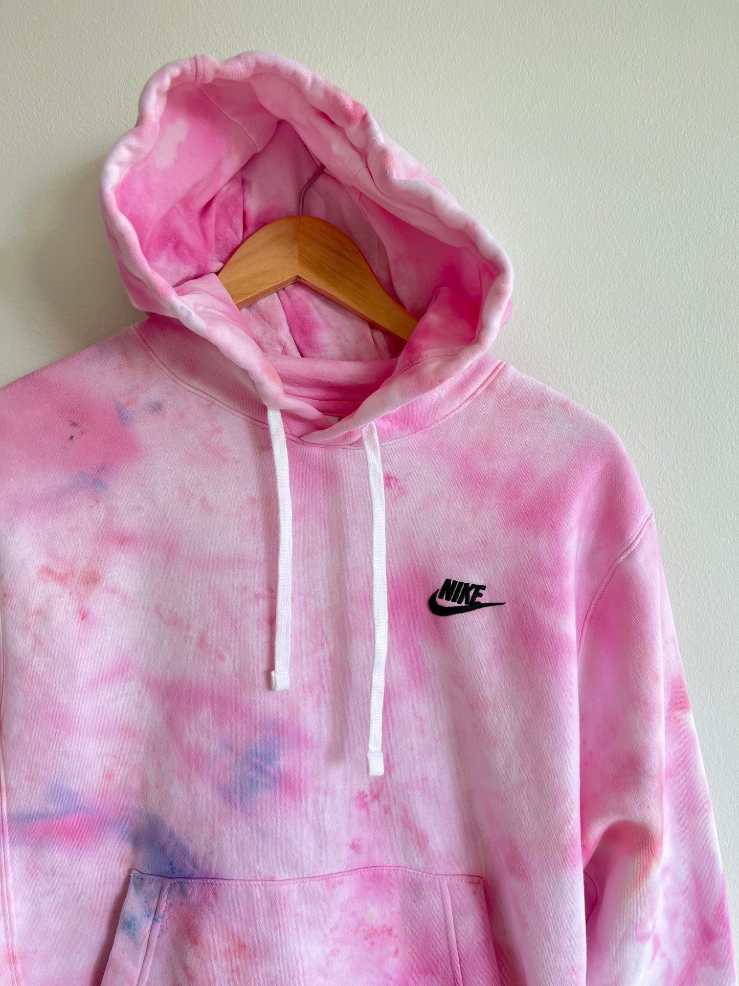 HAND DYED TIE DYE NIKE HOODIE | PINK