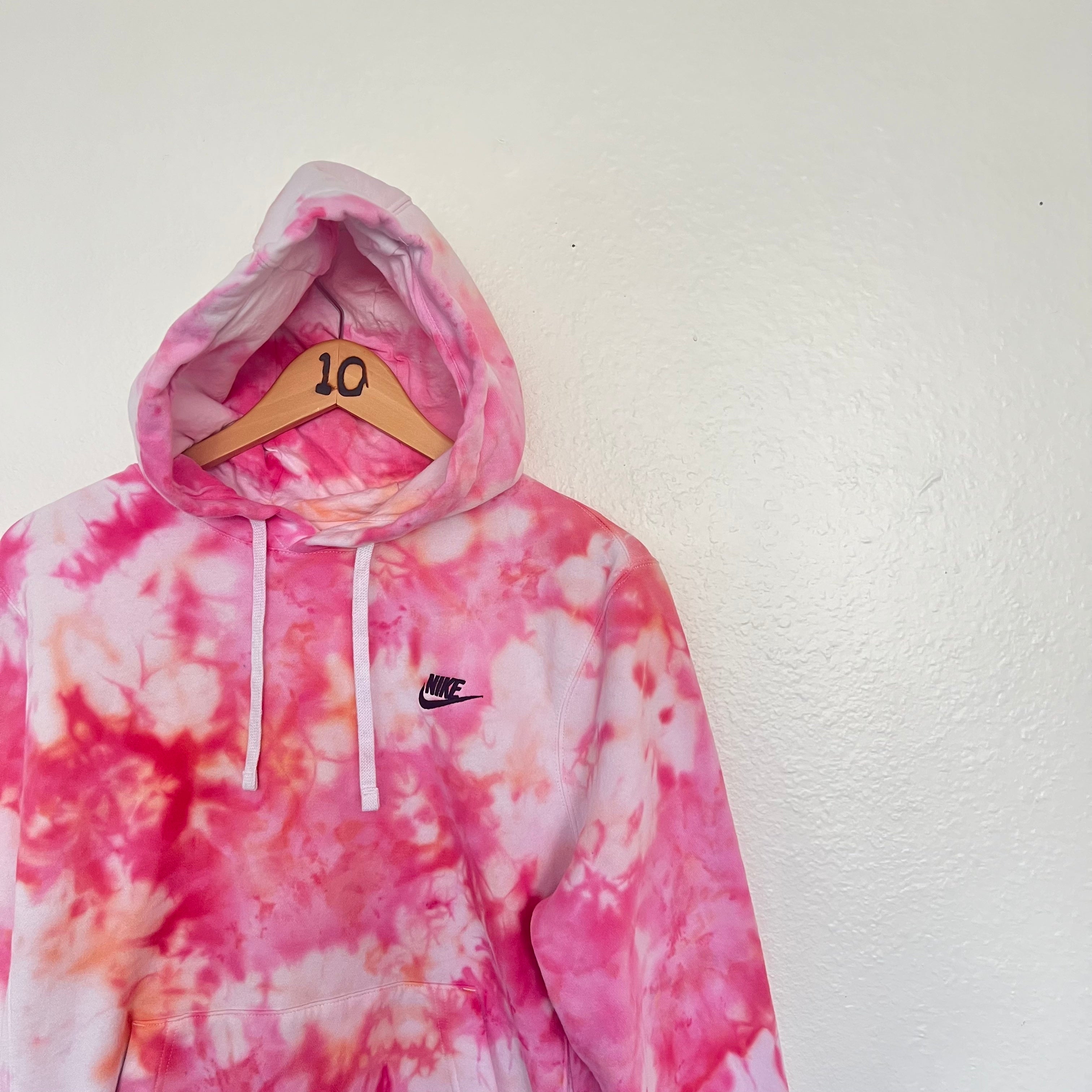 HAND DYED TIE DYE HOODIE PINKS